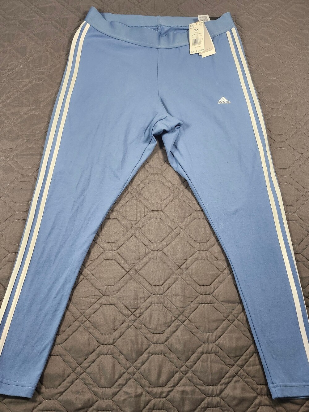 light blue Adidas women's 3-Stripes leggings size 3X NWT